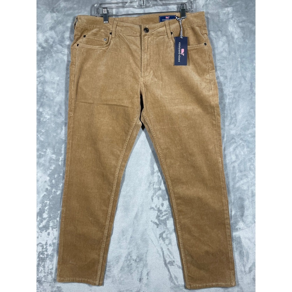 Vineyard Vines Mens Corduroy 5 Pocket Pants Officer Khaki 35x30 NWT $128